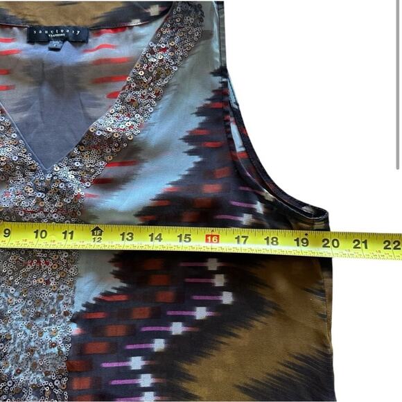Sanctuary Ombre Sequin Embellished Sheer Sleeveless Blouse Size L - Picture 7 of 7